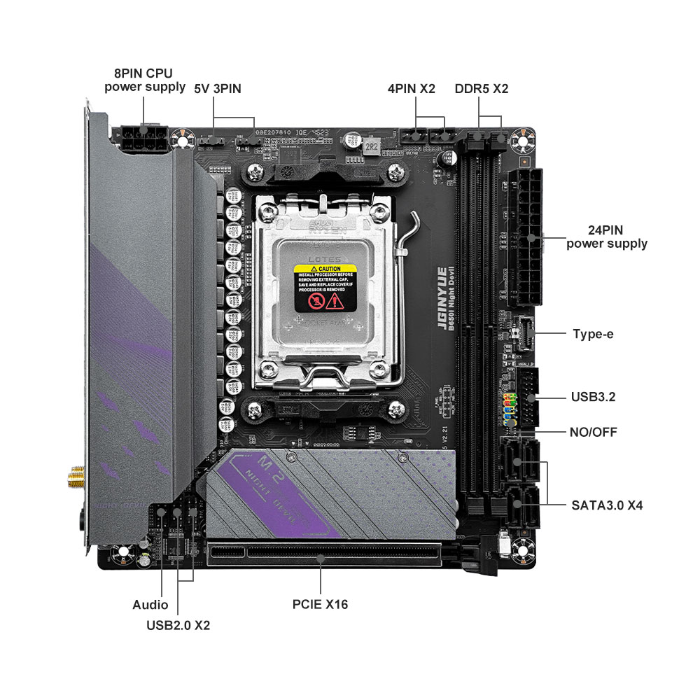 JGINYUE B650 ITXเมนบอร์ดDDR5 M - X870E Atx Motherboard บทวิจารณ์และราคา